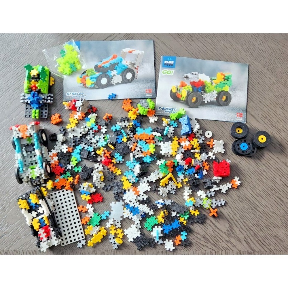Plus-Plus GO! Building Toy Lot GT Racer & T-Bucket Super Set Mixed Pieces